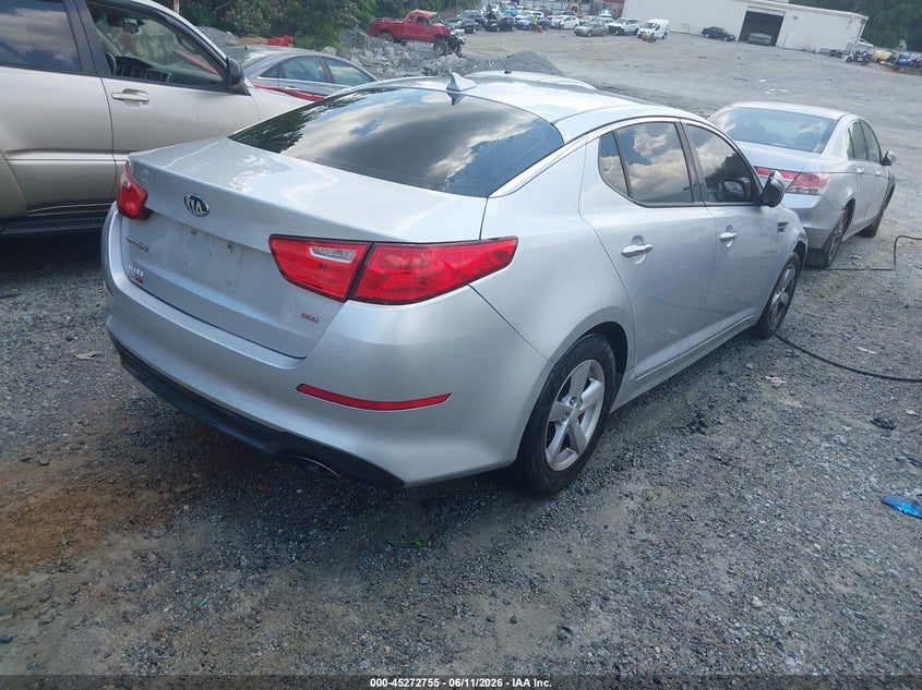 2014 Kia Optima VIN 5XXGM4A70EG329941 IAAI salvage auction — FRONT END, Clear (Texas), sold $400 on 2026-07-07 (photo 4)