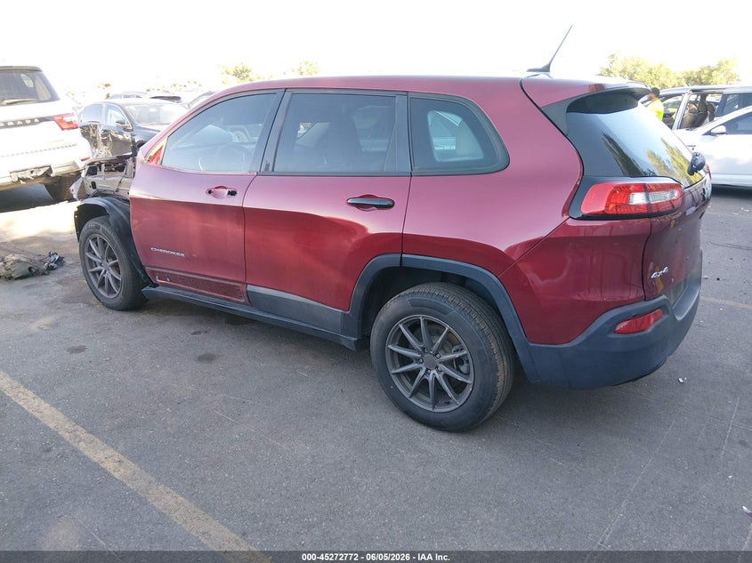 2016 Jeep Cherokee VIN 1C4PJMAB7GW110022 IAAI salvage auction — FRONT END, Salvage Title, sold $1,900 on 2026-09-05 (photo 3)