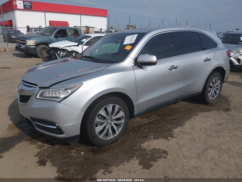 2015 Acura Mdx VIN 5FRYD4H40FB015533 IAAI salvage auction — SIDE, Wait Title, sold $825 on 2026-10-17 (photo 2)
