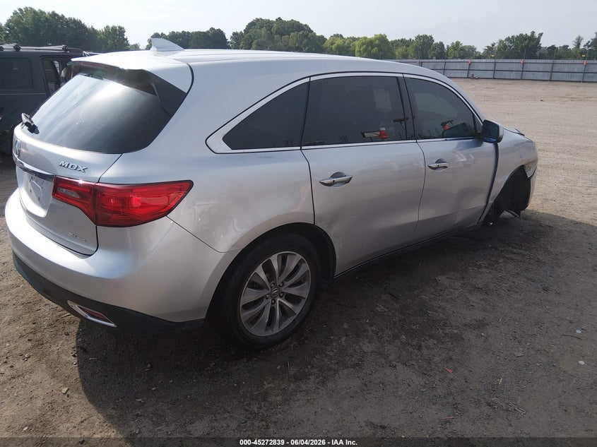 2015 Acura Mdx VIN 5FRYD4H40FB015533 IAAI salvage auction — SIDE, Wait Title, sold $825 on 2026-10-17 (photo 4)