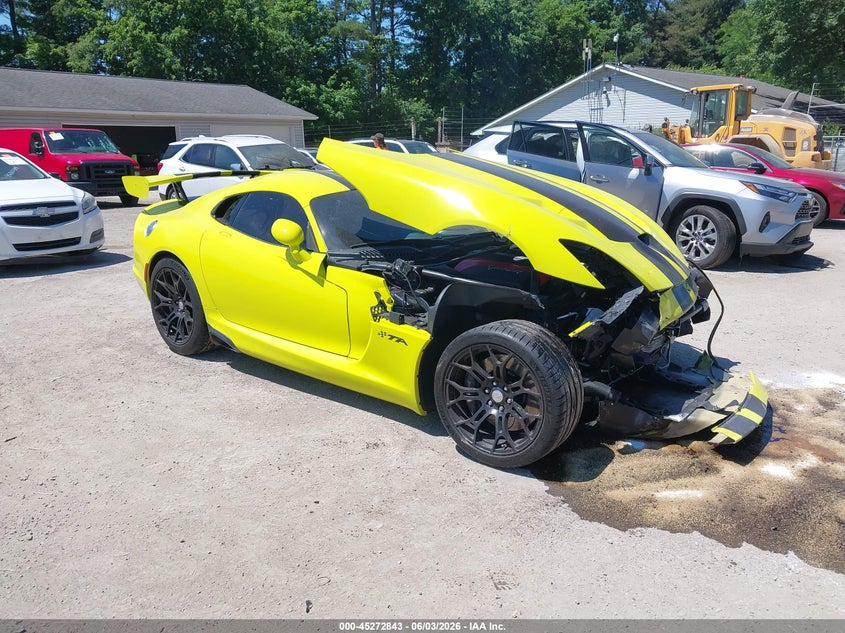 2016 Dodge Viper VIN 1C3BDEDZ1GV100516 IAAI salvage auction — FRONT END, Salvage Title, sold $55,500 on 2026-07-27 (photo 1)