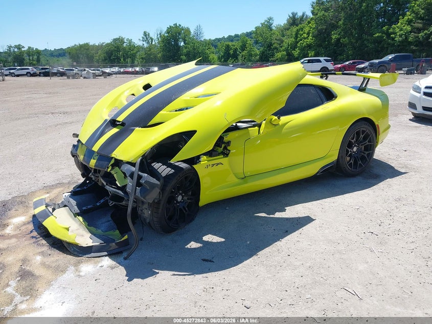2016 Dodge Viper VIN 1C3BDEDZ1GV100516 IAAI salvage auction — FRONT END, Salvage Title, sold $55,500 on 2026-07-27 (photo 2)