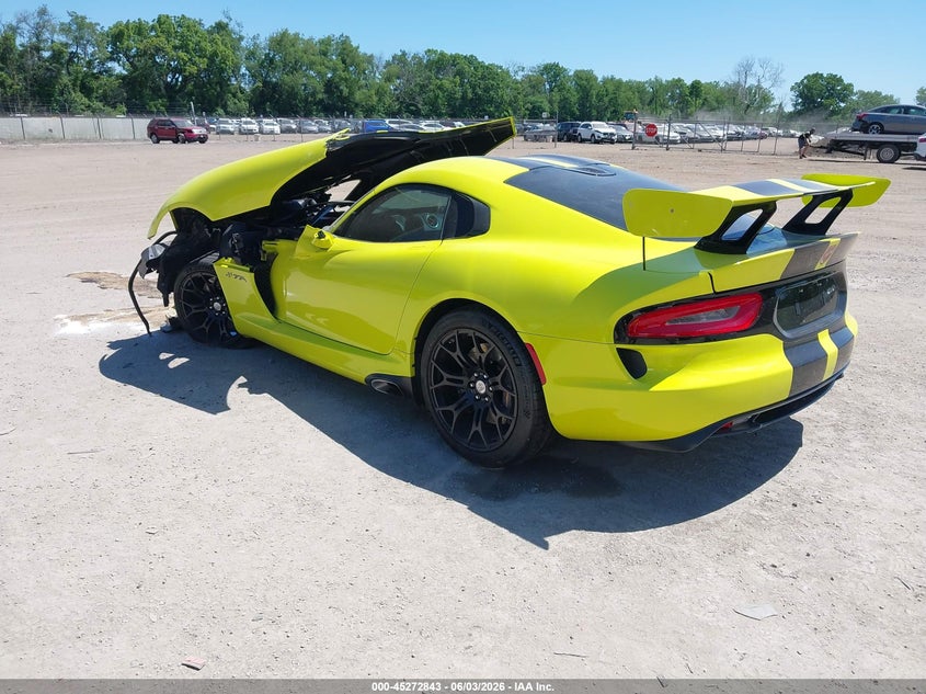 2016 Dodge Viper VIN 1C3BDEDZ1GV100516 IAAI salvage auction — FRONT END, Salvage Title, sold $55,500 on 2026-07-27 (photo 3)