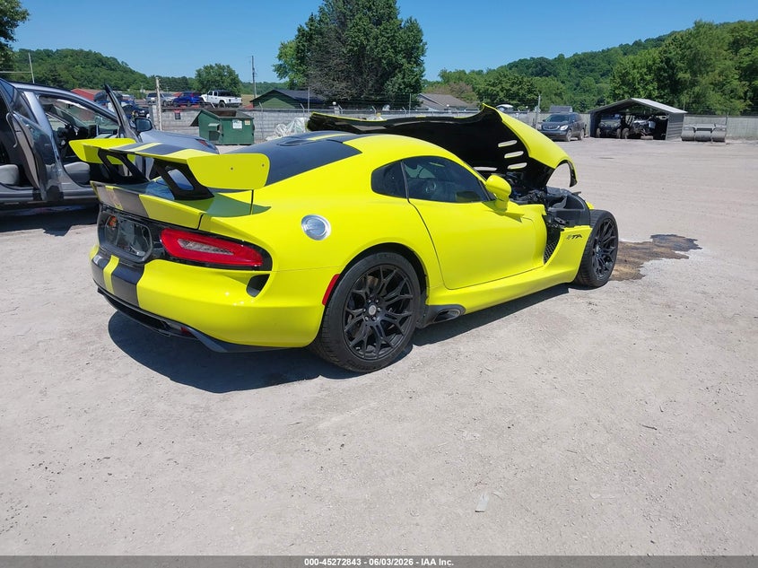 2016 Dodge Viper VIN 1C3BDEDZ1GV100516 IAAI salvage auction — FRONT END, Salvage Title, sold $55,500 on 2026-07-27 (photo 4)