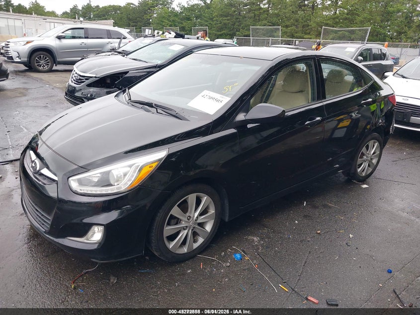 2014 Hyundai Accent VIN KMHCU4AE7EU775779 IAAI salvage auction — SIDE, Salvage Title, sold $425 on 2026-07-07 (photo 2)