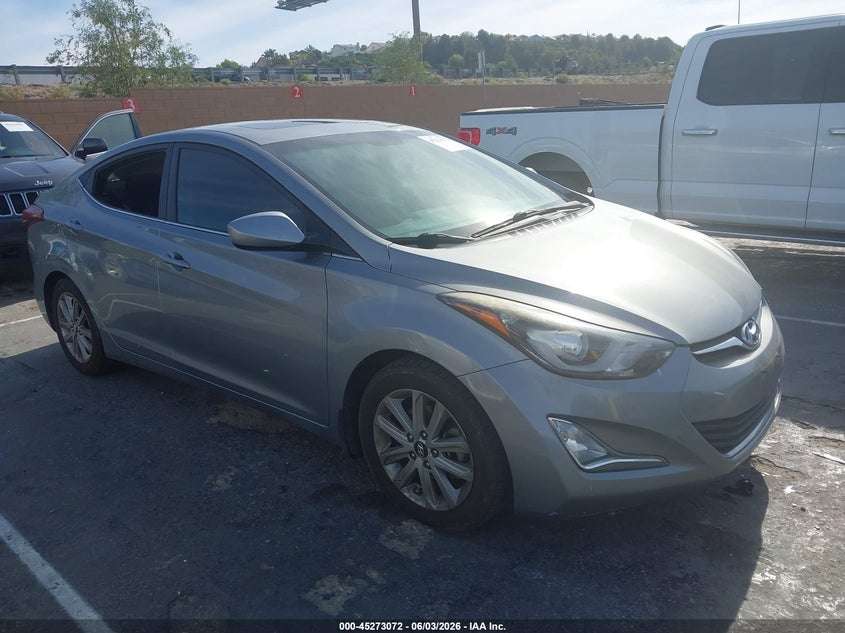 2015 Hyundai Elantra VIN KMHDH4AE1FU446666 IAAI salvage auction — SIDE, Salvage Title, sold $25 on 2026-07-29 (photo 1)
