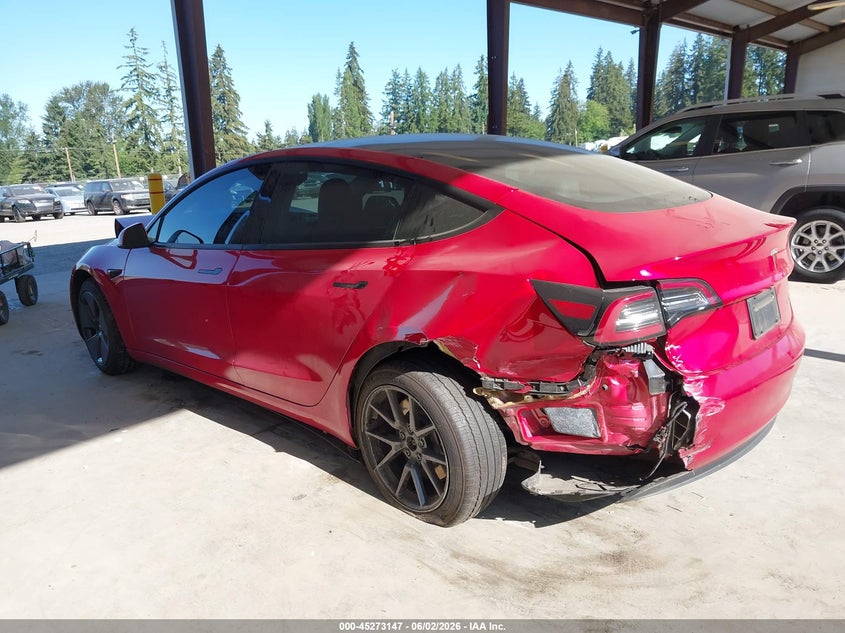 2022 Tesla Model 3 VIN 5YJ3E1EB3NF122990 IAAI salvage auction — FRONT & REAR, Salvage Title, sold $7,200 on 2026-07-09 (photo 3)