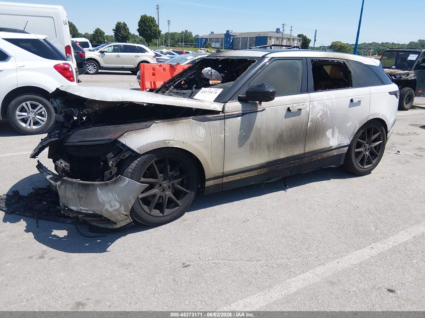 2021 Land rover Range rover velar VIN SALYT2EU0MA310577 IAAI salvage auction — Burn Engine, Salvage Title, sold $675 on 2026-07-21 (photo 2)