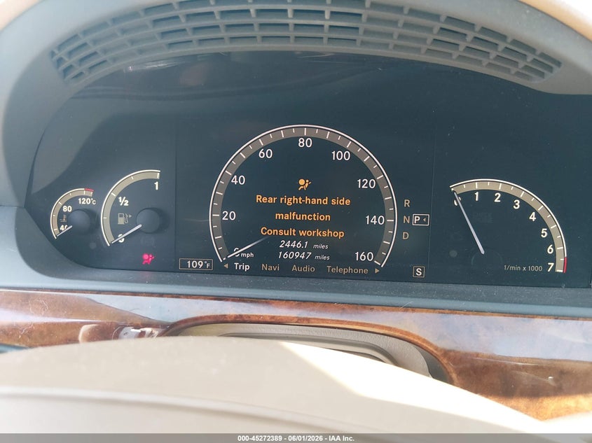 2009 Mercedes-benz S class VIN WDDNG71X69A281692 IAAI salvage auction — NORMAL WEAR, Clear (Nevada), sold $100 on 2026-07-24 (photo 7)