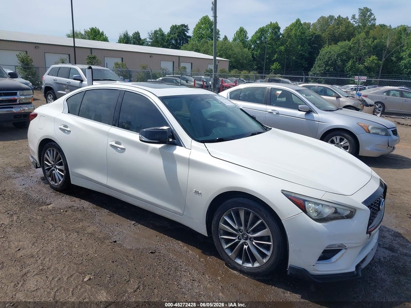 2018 Infiniti Q50 VIN JN1EV7AR8JM440560 IAAI salvage auction — LEFT REAR, Salvage (Virginia), sold $4,450 on 2026-07-13 (photo 1)