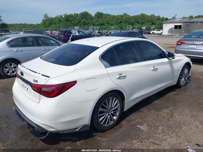 2018 Infiniti Q50 VIN JN1EV7AR8JM440560 IAAI salvage auction — LEFT REAR, Salvage (Virginia), sold $4,450 on 2026-07-13 (photo 4)