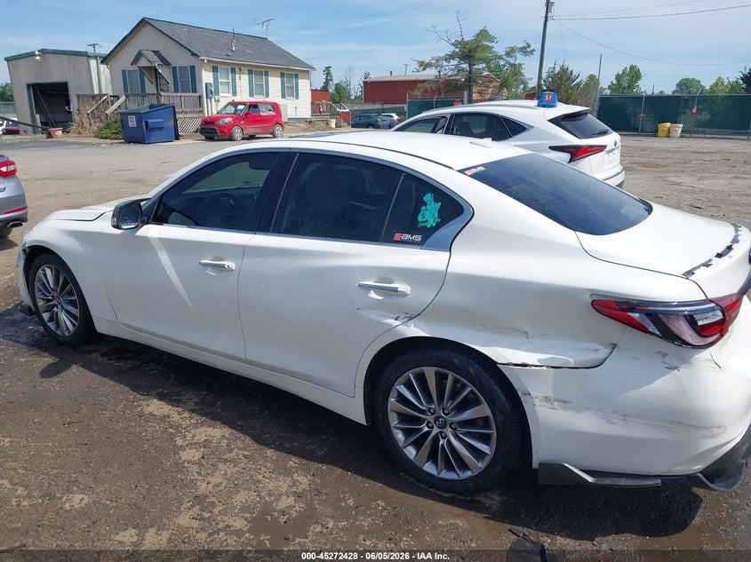 2018 Infiniti Q50 VIN JN1EV7AR8JM440560 IAAI salvage auction — LEFT REAR, Salvage (Virginia), sold $4,450 on 2026-07-13 (photo 6)