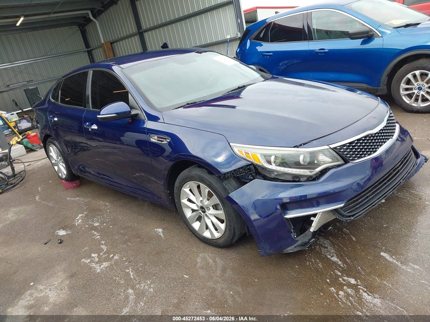 2016 Kia Optima VIN 5XXGU4L30GG041334 IAAI salvage auction — FRONT & REAR, Salvage Title, sold $775 on 2026-07-16 (photo 1)