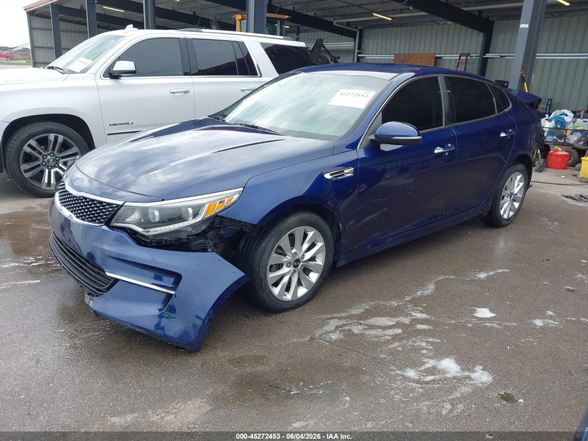 2016 Kia Optima VIN 5XXGU4L30GG041334 IAAI salvage auction — FRONT & REAR, Salvage Title, sold $775 on 2026-07-16 (photo 2)