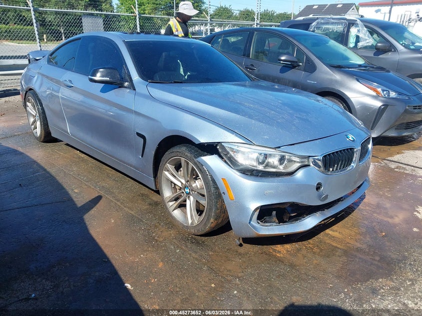2014 BMW 4er VIN WBA3R1C59EK191586 IAAI salvage auction — REAR END, Salvage Title, sold $2,250 on 2026-07-06 (photo 1)