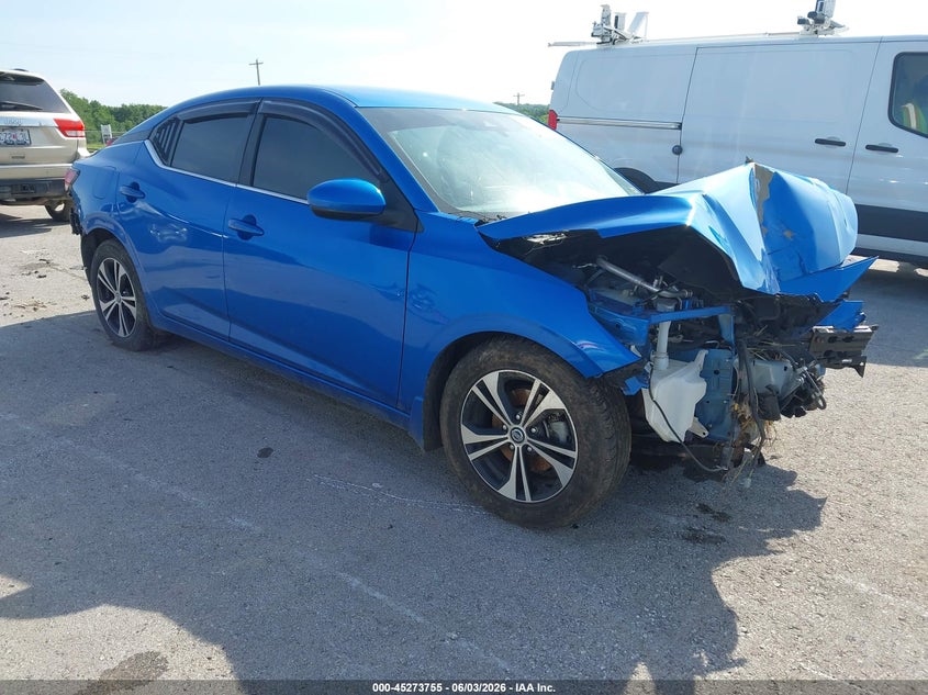 2022 Nissan Sentra VIN 3N1AB8CV3NY237571 IAAI salvage auction — FRONT & REAR, Salvage Title, sold $100 on 2026-07-30 (photo 1)