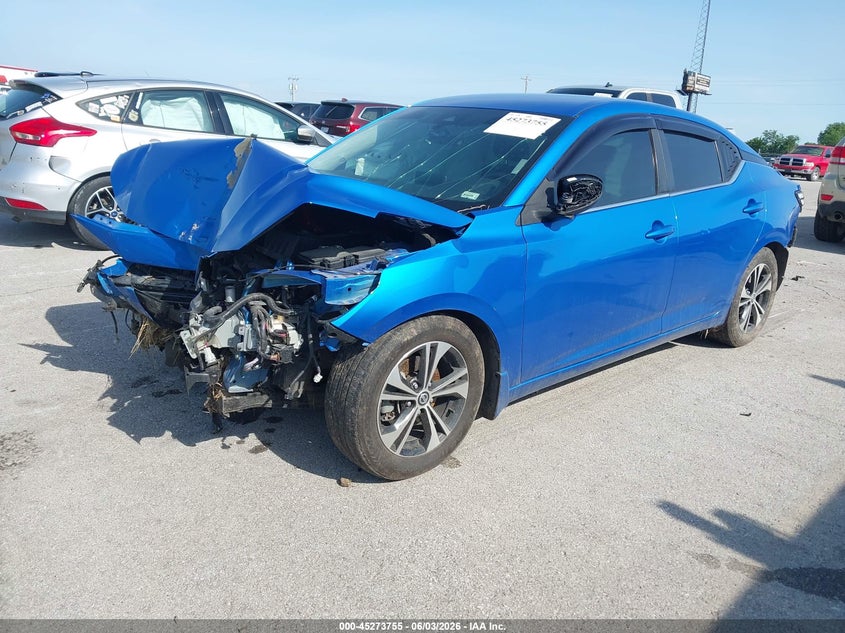 2022 Nissan Sentra VIN 3N1AB8CV3NY237571 IAAI salvage auction — FRONT & REAR, Salvage Title, sold $100 on 2026-07-30 (photo 2)