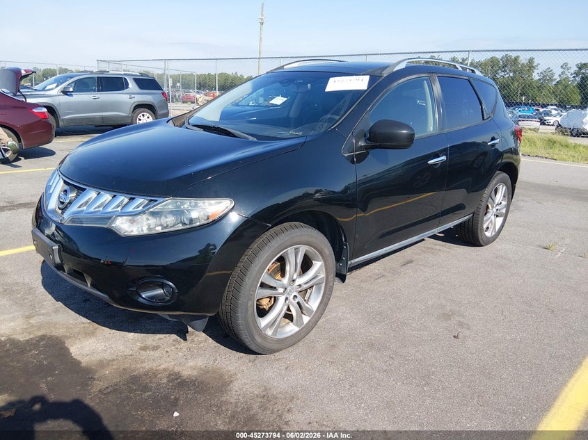 2009 Nissan Murano VIN JN8AZ18W29W103024 IAAI salvage auction — NORMAL WEAR, Clear (South Carolina), sold $325 on 2026-07-29 (photo 2)