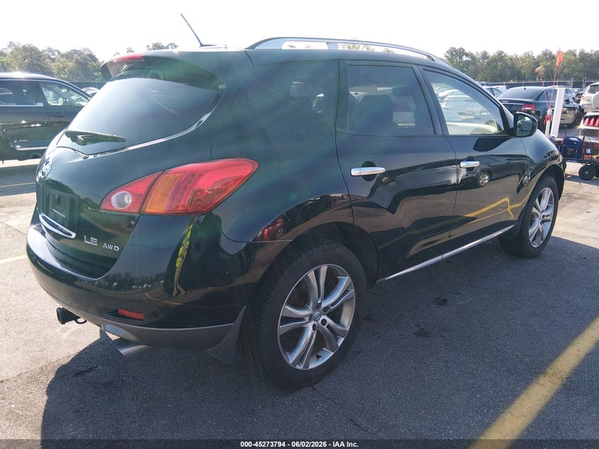 2009 Nissan Murano VIN JN8AZ18W29W103024 IAAI salvage auction — NORMAL WEAR, Clear (South Carolina), sold $325 on 2026-07-29 (photo 4)