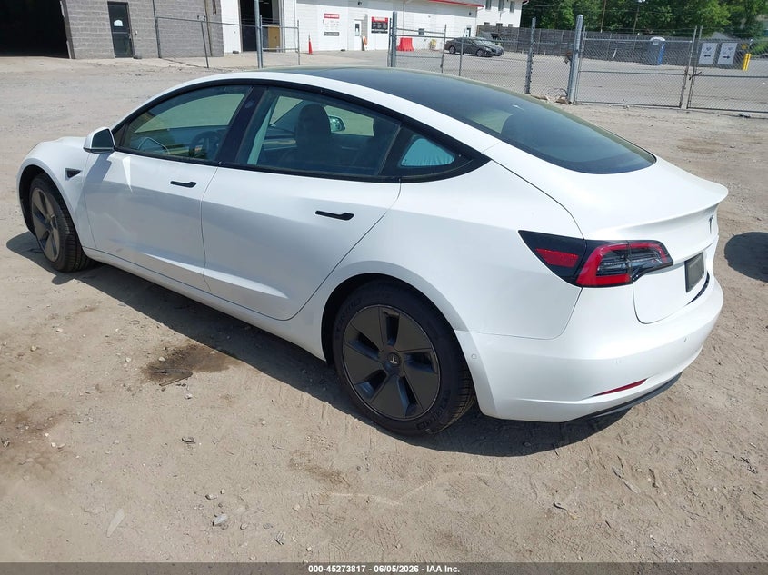 2021 Tesla Model 3 VIN 5YJ3E1EB1MF044076 IAAI salvage auction — RIGHT REAR, Salvage Title, sold $6,400 on 2026-07-19 (photo 3)