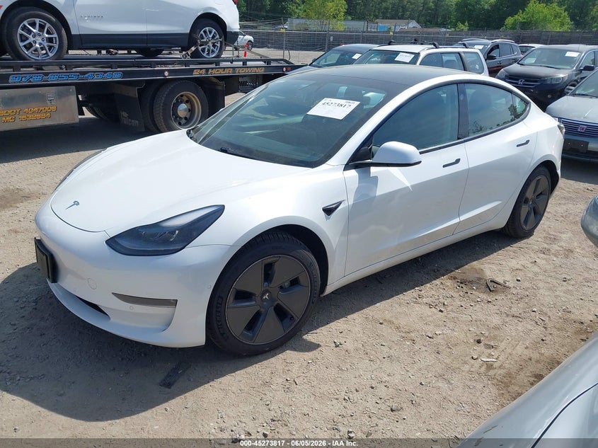 2021 Tesla Model 3 VIN 5YJ3E1EB1MF044076 IAAI salvage auction — RIGHT REAR, Salvage Title, sold $6,400 on 2026-07-19 (photo 2)
