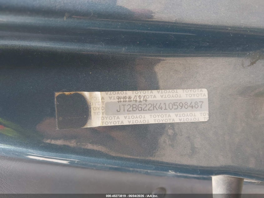 2001 Toyota Camry VIN JT2BG22K410598487 IAAI salvage auction — SIDE, Regular (South Dakota), sold $400 on 2026-07-14 (photo 9)