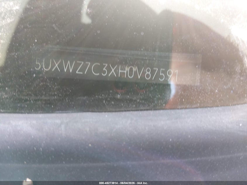 2017 BMW X3 VIN 5UXWZ7C3XH0V87591 IAAI salvage auction — ALL OVER, Salvage (Mississippi), sold $25 on 2026-07-24 (photo 9)