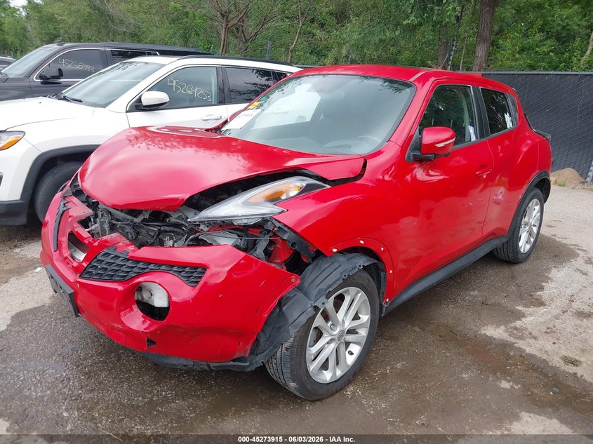 2015 Nissan Juke VIN JN8AF5MR6FT508820 IAAI salvage auction — FRONT END, Salvage Title, sold $700 on 2026-07-29 (photo 2)