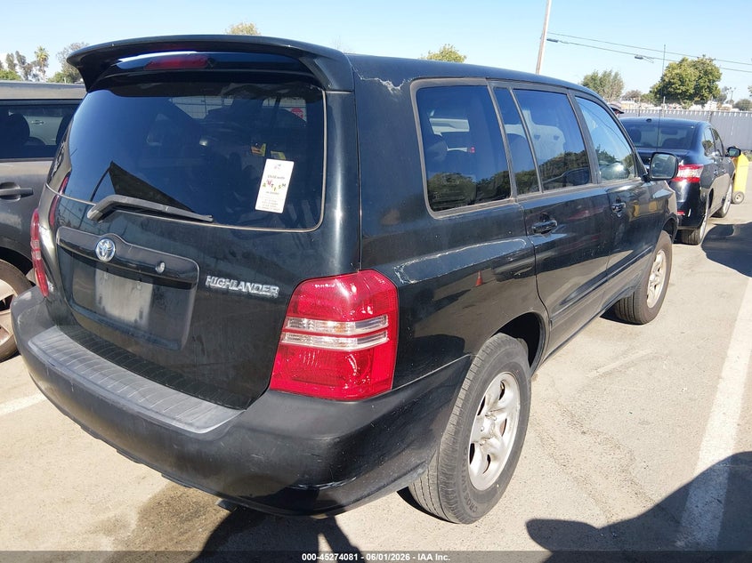2003 Toyota Highlander VIN JTEGF21A830100816 IAAI salvage auction — NORMAL WEAR, Clear - Dealer Only (California), sold $725 on 2026-07-07 (photo 4)