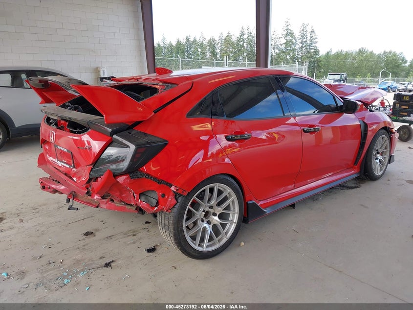 2018 Honda Civic type r VIN SHHFK8G78JU202480 IAAI salvage auction — ALL OVER, Salvage Title, sold $25 on 2026-08-01 (photo 4)