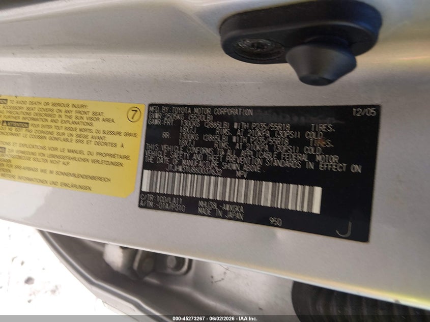2006 Lexus Rx VIN JTJHW31U860037632 IAAI salvage auction — NORMAL WEAR, Clear (Rhode Island), sold $400 on 2026-07-14 (photo 9)