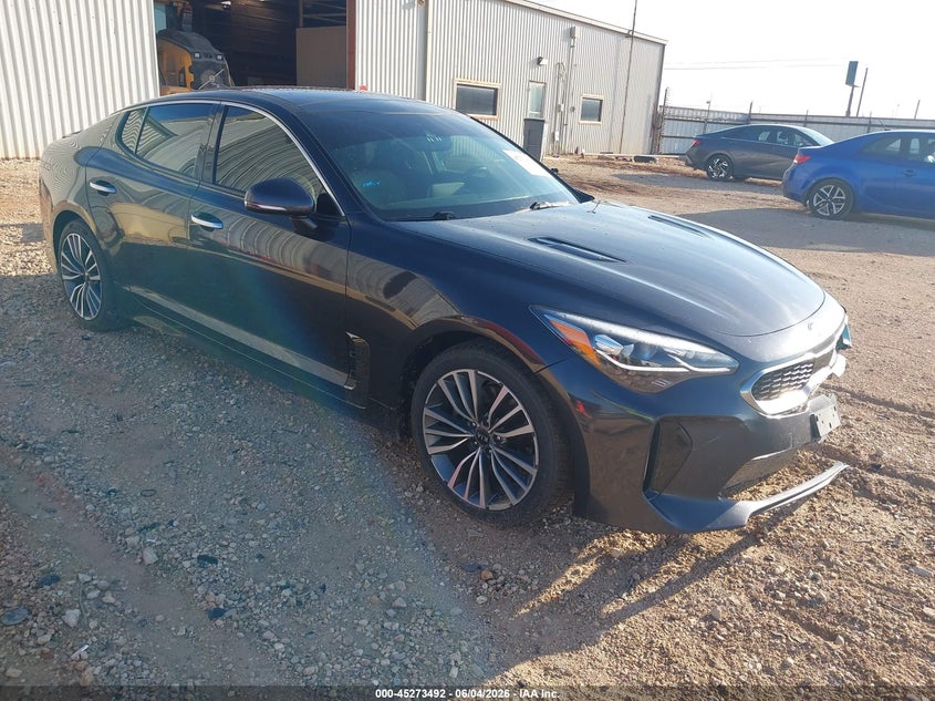 2019 Kia Stinger VIN KNAE25LA9K6046036 IAAI salvage auction — FRONT END, Salvage Title, sold $2,900 on 2026-08-27 (photo 1)
