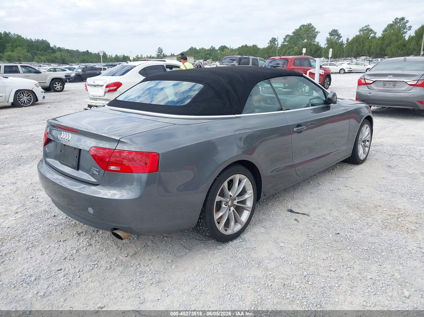 2013 Audi A5 VIN WAUCFAFH9DN004715 IAAI salvage auction — WATER/FLOOD, Salvage Title, sold $1,000 on 2026-07-16 (photo 4)