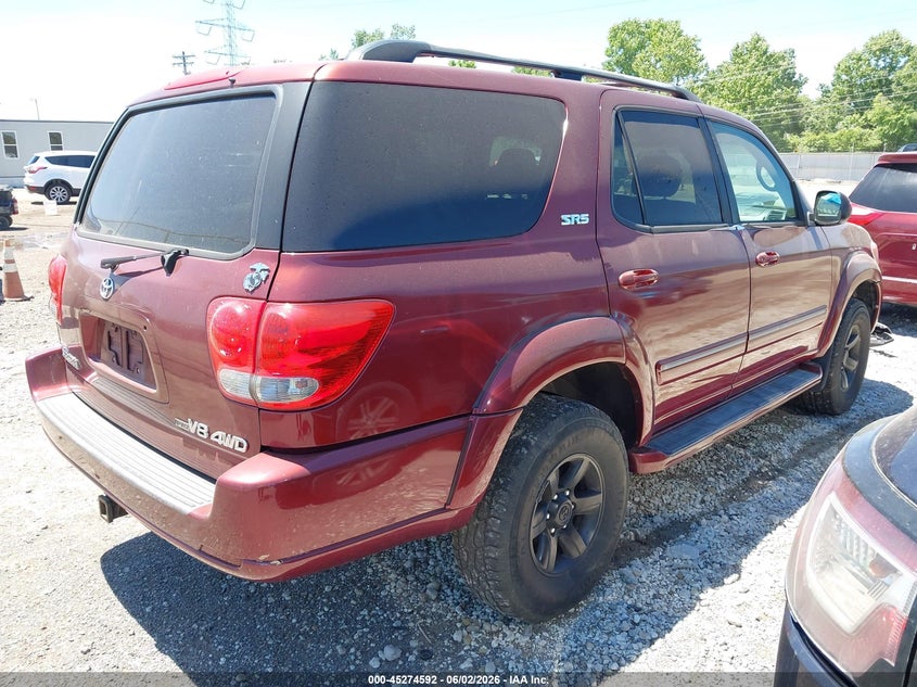 2007 Toyota Sequoia VIN 5TDBT44A67S278189 IAAI salvage auction — NORMAL WEAR, Original (Ohio), sold $1,150 on 2026-07-09 (photo 4)