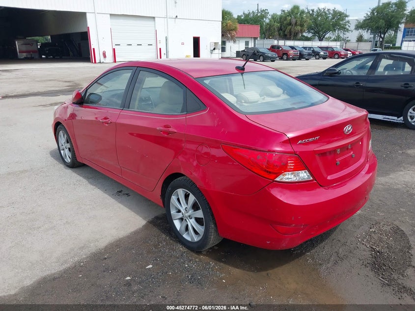 2012 Hyundai Accent VIN KMHCU4AE5CU080052 IAAI salvage auction — LEFT SIDE, Clear (Florida), sold $825 on 2026-07-22 (photo 3)