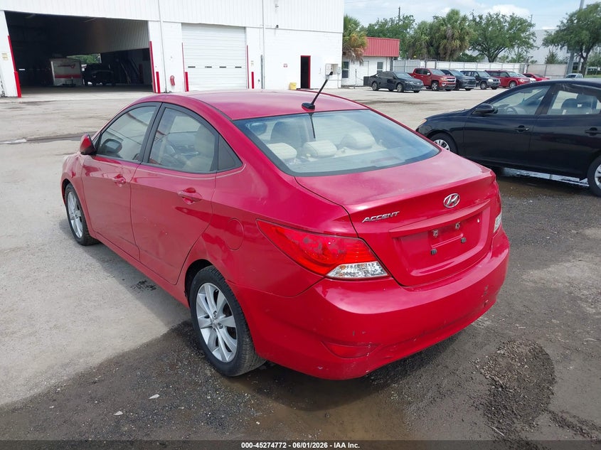 2012 Hyundai Accent VIN KMHCU4AE5CU080052 IAAI salvage auction — LEFT SIDE, Clear (Florida), sold $825 on 2026-07-22 (photo 6)