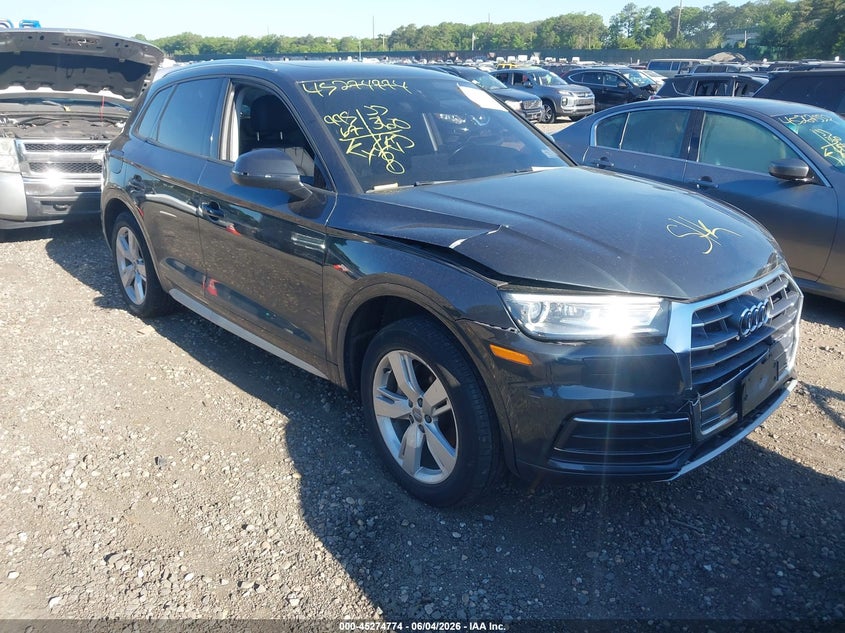 2018 Audi Q5 VIN WA1ANAFY8J2248182 IAAI salvage auction — FRONT & REAR, Mv-907A (New York), sold $6,100 on 2026-07-28 (photo 1)