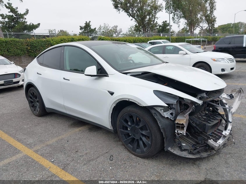 2022 Tesla Model y VIN 7SAYGDEE3NF433723 IAAI salvage auction — FRONT & REAR, Salvage Title, sold $8,775 on 2026-07-14 (photo 1)