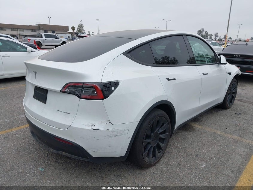2022 Tesla Model y VIN 7SAYGDEE3NF433723 IAAI salvage auction — FRONT & REAR, Salvage Title, sold $8,775 on 2026-07-14 (photo 4)