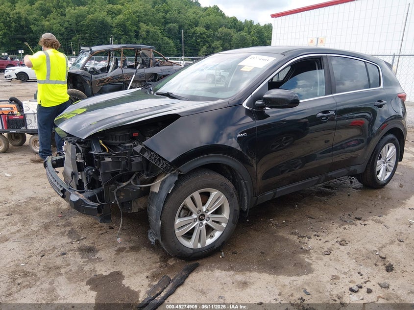 2017 Kia Sportage VIN KNDPMCAC7H7288096 IAAI salvage auction — FRONT END, Salvage (West Virginia), sold $2,200 on 2026-07-16 (photo 2)