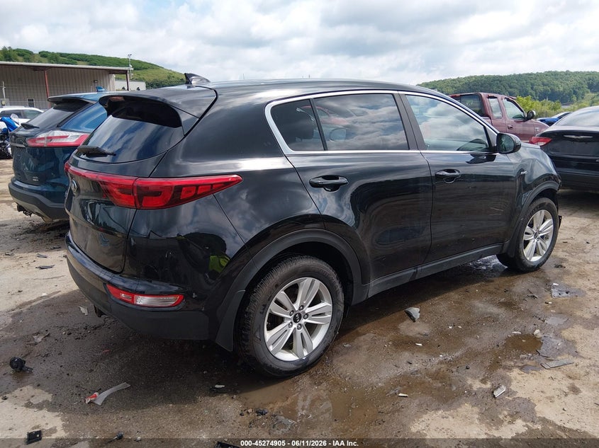 2017 Kia Sportage VIN KNDPMCAC7H7288096 IAAI salvage auction — FRONT END, Salvage (West Virginia), sold $2,200 on 2026-07-16 (photo 4)