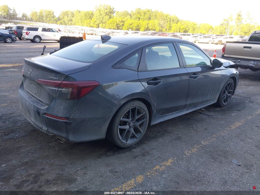 2025 Honda Civic VIN 2HGFE2F54SH506926 IAAI salvage auction — FRONT END, Salvage Title, sold $10,200 on 2026-07-30 (photo 4)