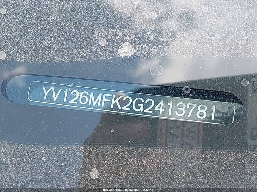 2016 Volvo S60 VIN YV126MFK2G2413781 IAAI salvage auction — LEFT FRONT, Salvage Title, sold $775 on 2026-07-21 (photo 9)