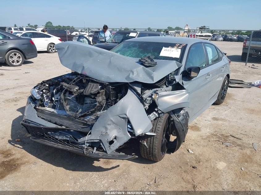 2026 Honda Civic VIN 2HGFE2F53TH526912 IAAI salvage auction — FRONT & REAR, Original (Texas), sold $2,050 on 2026-09-01 (photo 2)