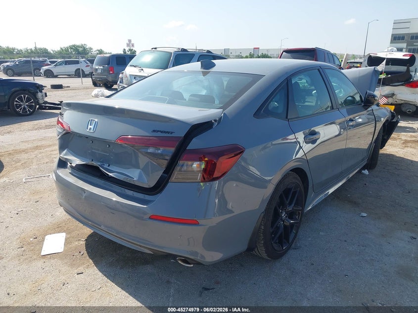 2026 Honda Civic VIN 2HGFE2F53TH526912 IAAI salvage auction — FRONT & REAR, Original (Texas), sold $2,050 on 2026-09-01 (photo 4)