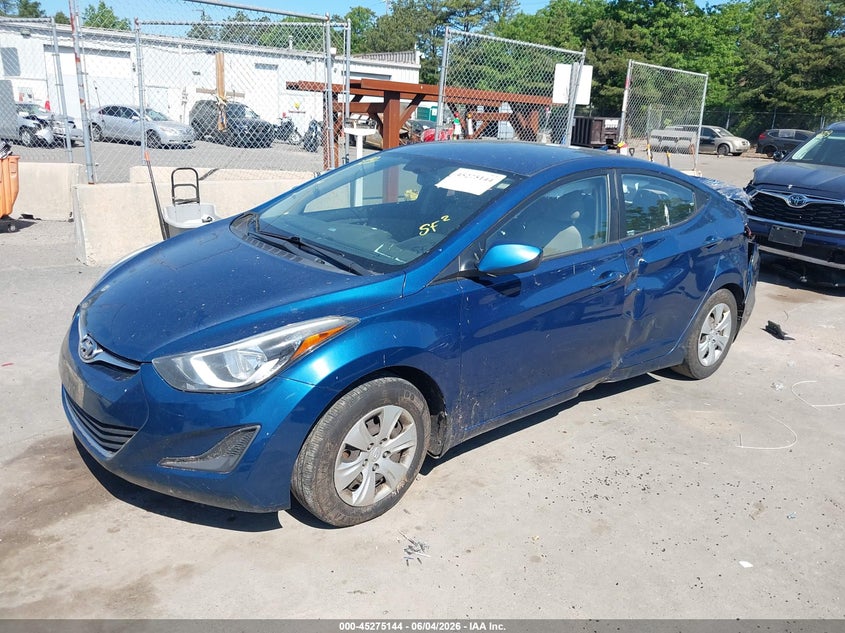 2016 Hyundai Elantra VIN KMHDH4AE3GU543790 IAAI salvage auction — REAR END, Salvage Title, sold $475 on 2026-07-21 (photo 2)
