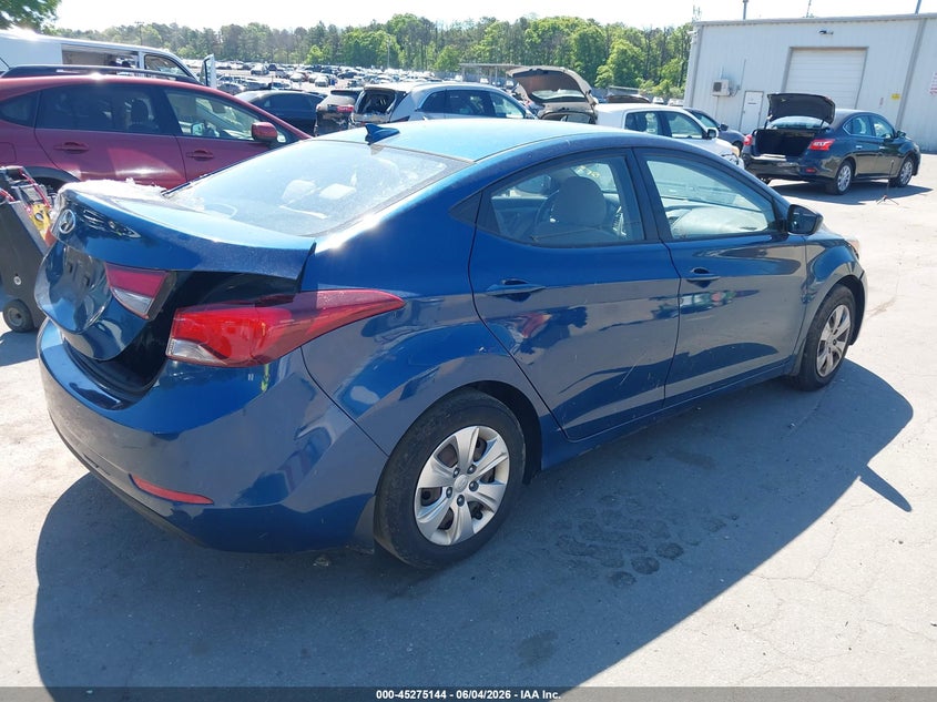 2016 Hyundai Elantra VIN KMHDH4AE3GU543790 IAAI salvage auction — REAR END, Salvage Title, sold $475 on 2026-07-21 (photo 4)