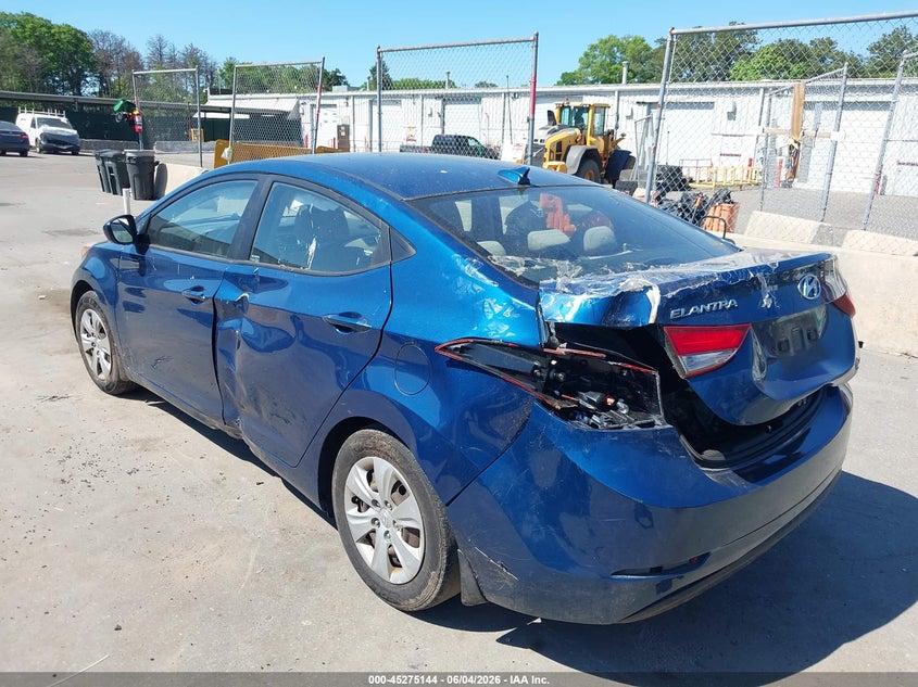 2016 Hyundai Elantra VIN KMHDH4AE3GU543790 IAAI salvage auction — REAR END, Salvage Title, sold $475 on 2026-07-21 (photo 6)
