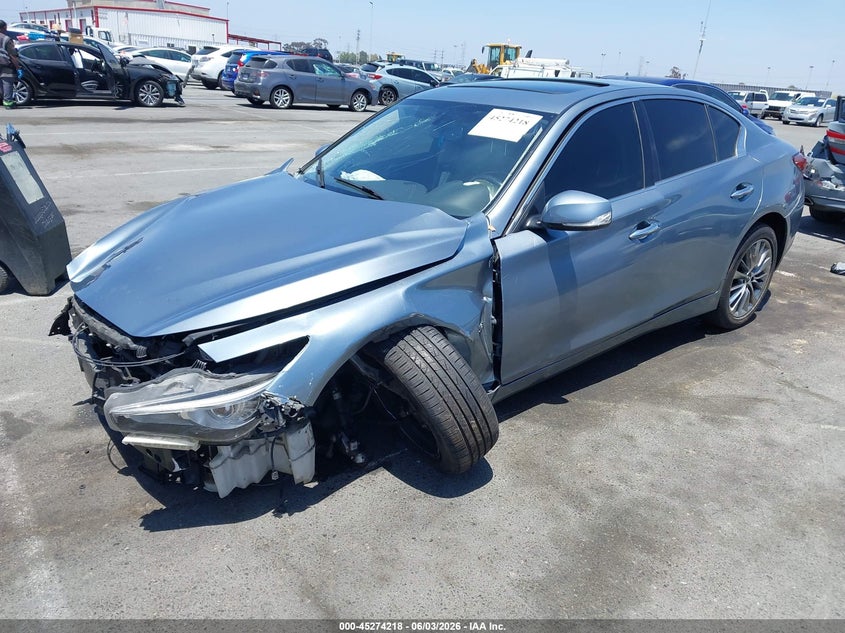 2018 Infiniti Q50 VIN JN1EV7APXJM366556 IAAI salvage auction — FRONT END, Salvage Title, sold $2,550 on 2026-07-16 (photo 2)