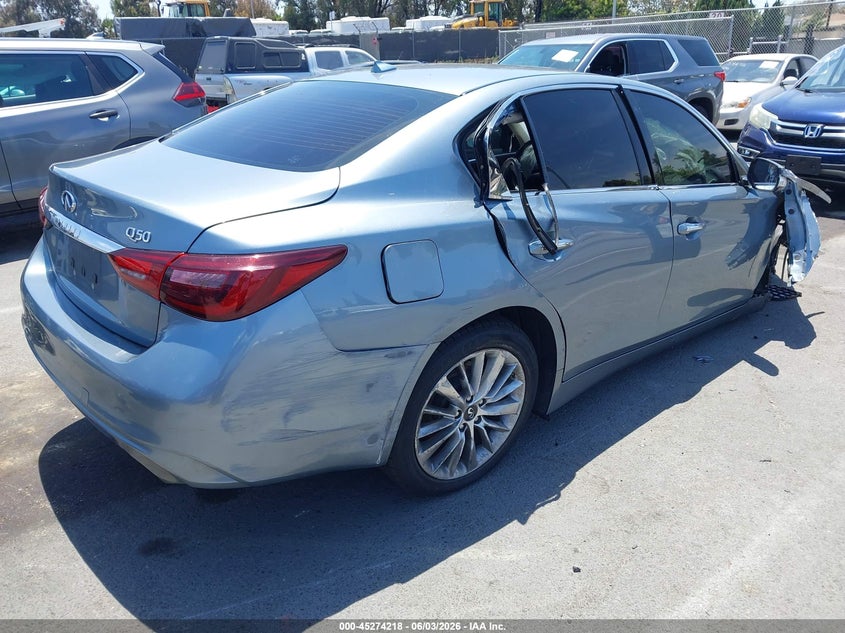 2018 Infiniti Q50 VIN JN1EV7APXJM366556 IAAI salvage auction — FRONT END, Salvage Title, sold $2,550 on 2026-07-16 (photo 4)